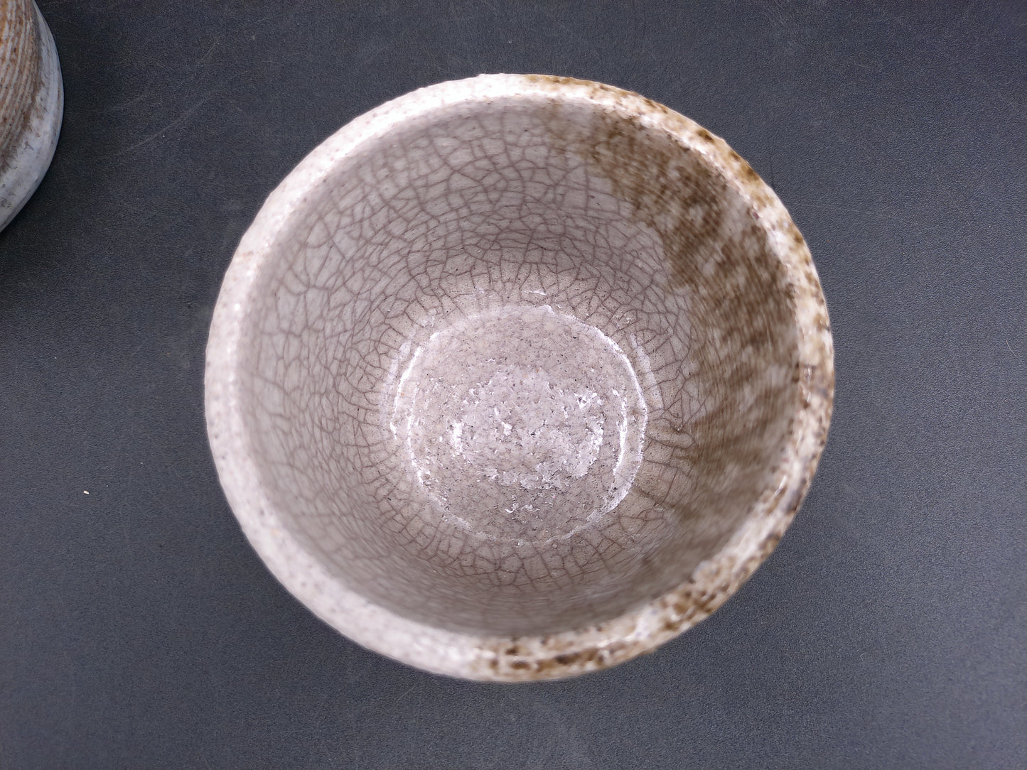 Pottery Set of 2 Very Old Bowls Hand Made Vintage Crackle Design