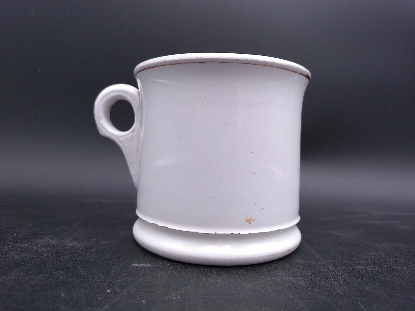 Shaving Cream Mug D.E. McNicol Clarksburg W VA Antique Ironstone