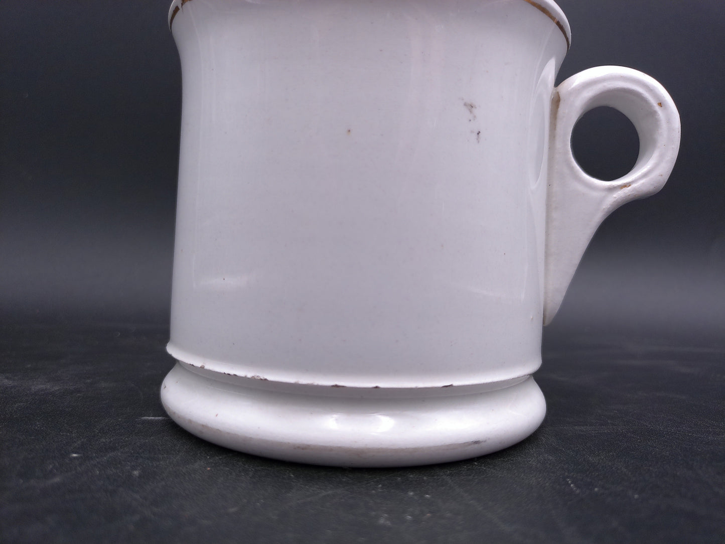 Shaving Cream Mug D.E. McNicol Clarksburg W VA Antique Ironstone