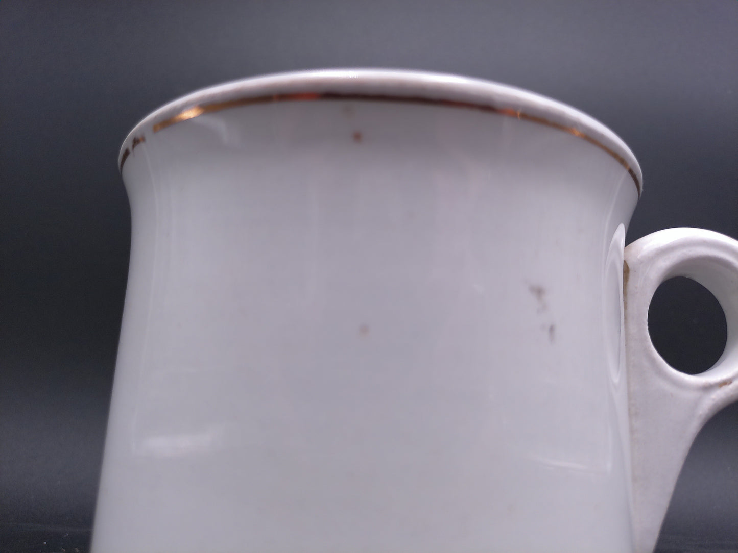 Shaving Cream Mug D.E. McNicol Clarksburg W VA Antique Ironstone