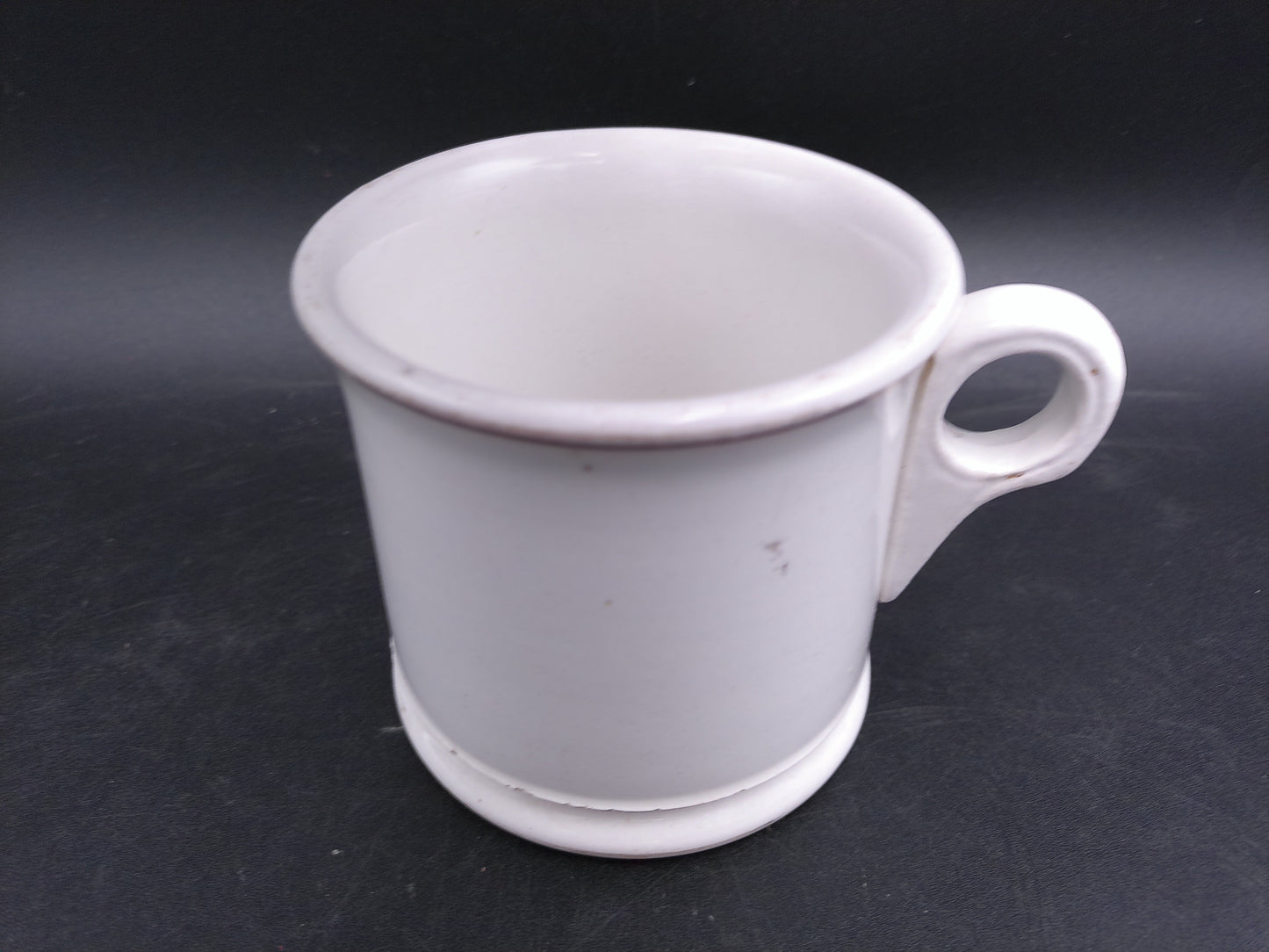 Shaving Cream Mug D.E. McNicol Clarksburg W VA Antique Ironstone