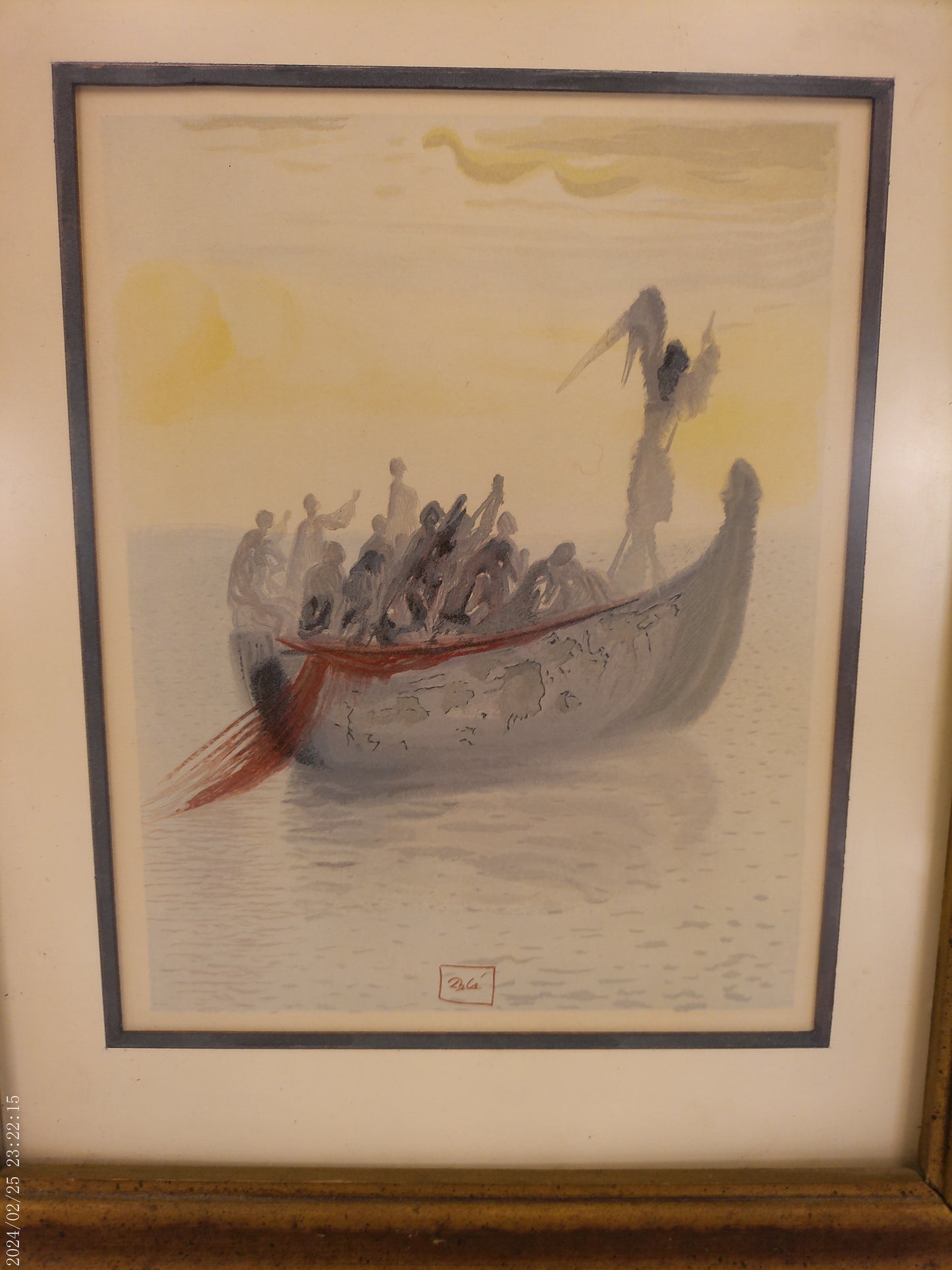 Art signed by Artist Salvador Dali "The Ship of Souls" with paperwork COA