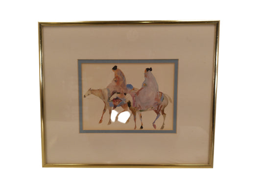 Art 1970s Carol Grigg Painting  / print Framed