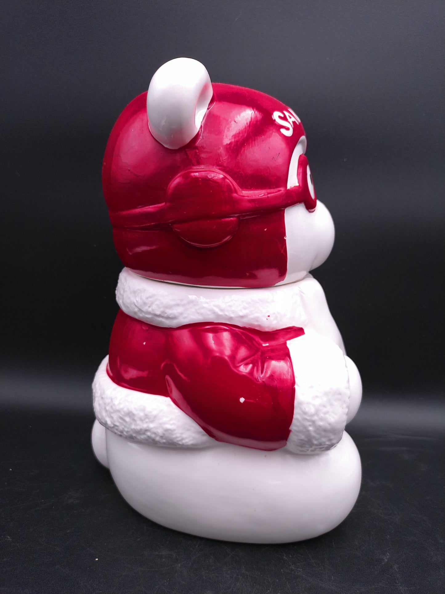 Santa Bear Aviator Cookie Jar Vintage 1987 Dayton Hudson Christmas Ceramic Jar