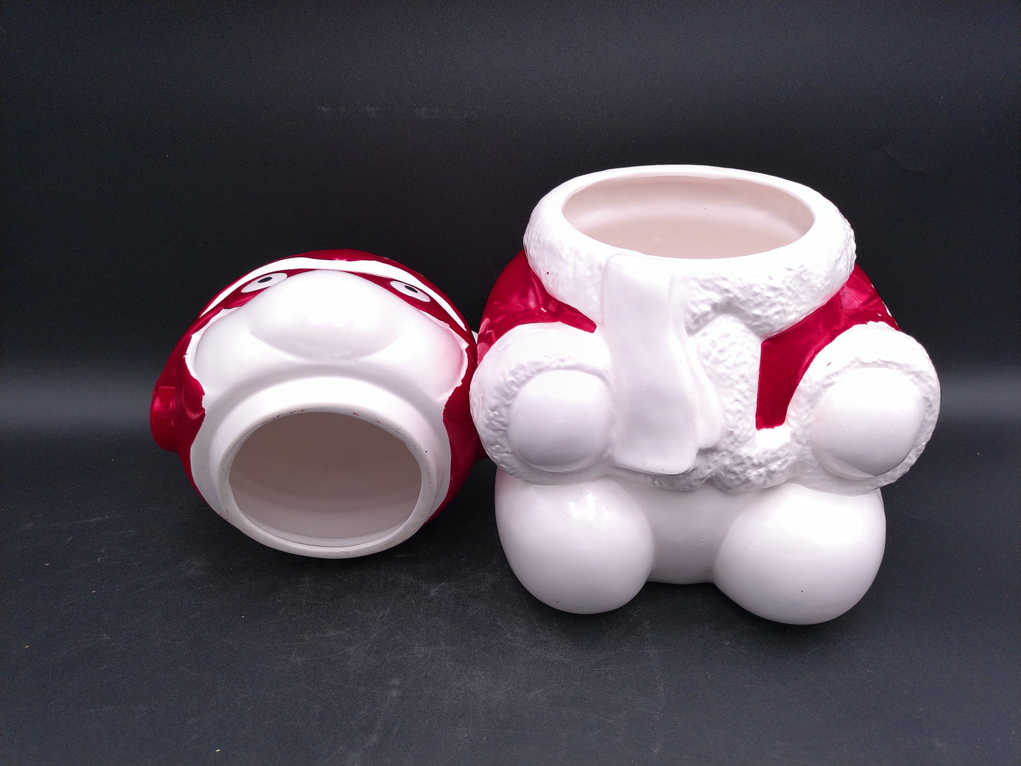 Santa Bear Aviator Cookie Jar Vintage 1987 Dayton Hudson Christmas Ceramic Jar