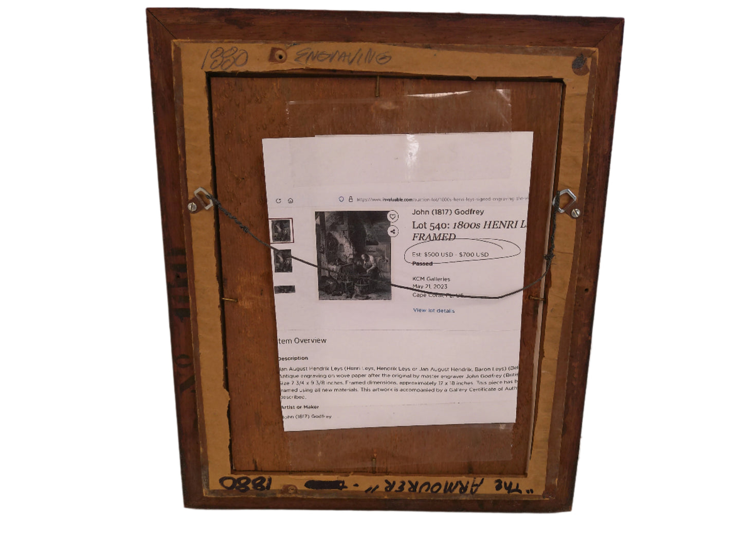 Art By Artist John Godfrey 1817 Framed Engraving The Armourer Medieval Armament