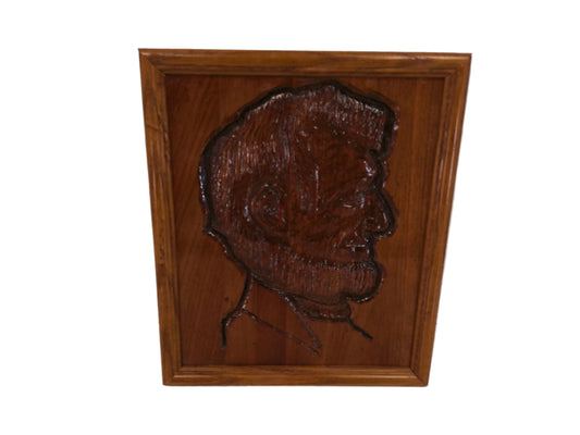 Art Wood Craving of President Abraham Lincoln Vintage