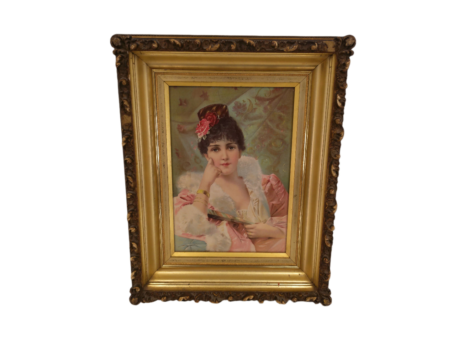 Art 1890's At The Opera Victorian Parlor Vintage  Painting