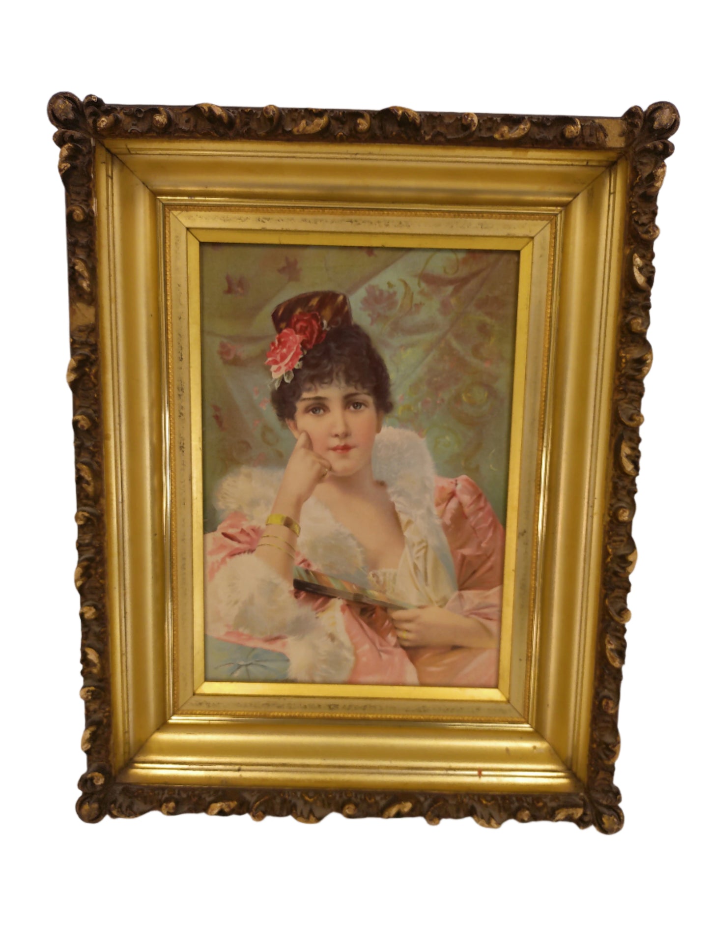 Art 1890's At The Opera Victorian Parlor Vintage  Painting
