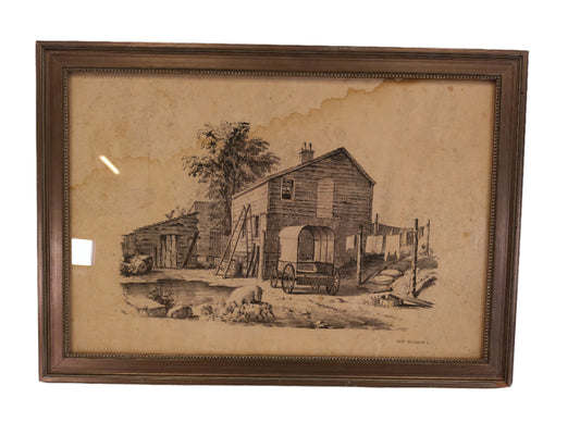 Art Lithograph East Brooklyn Farmhouse