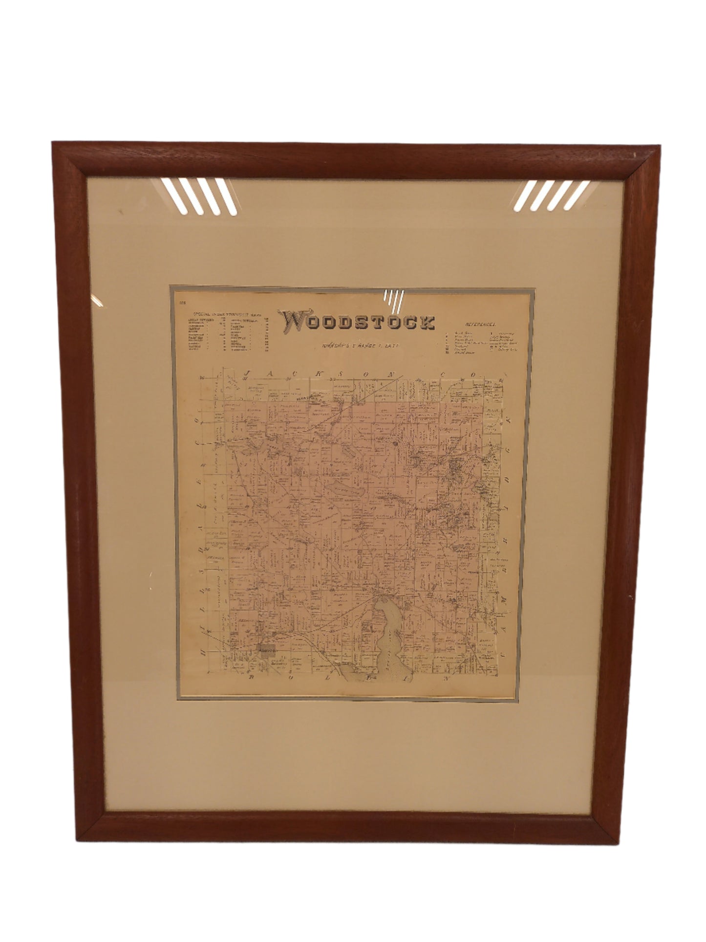 Art Woodstock Map Print  Woodstock Map  Georgia Map Framed Vintage