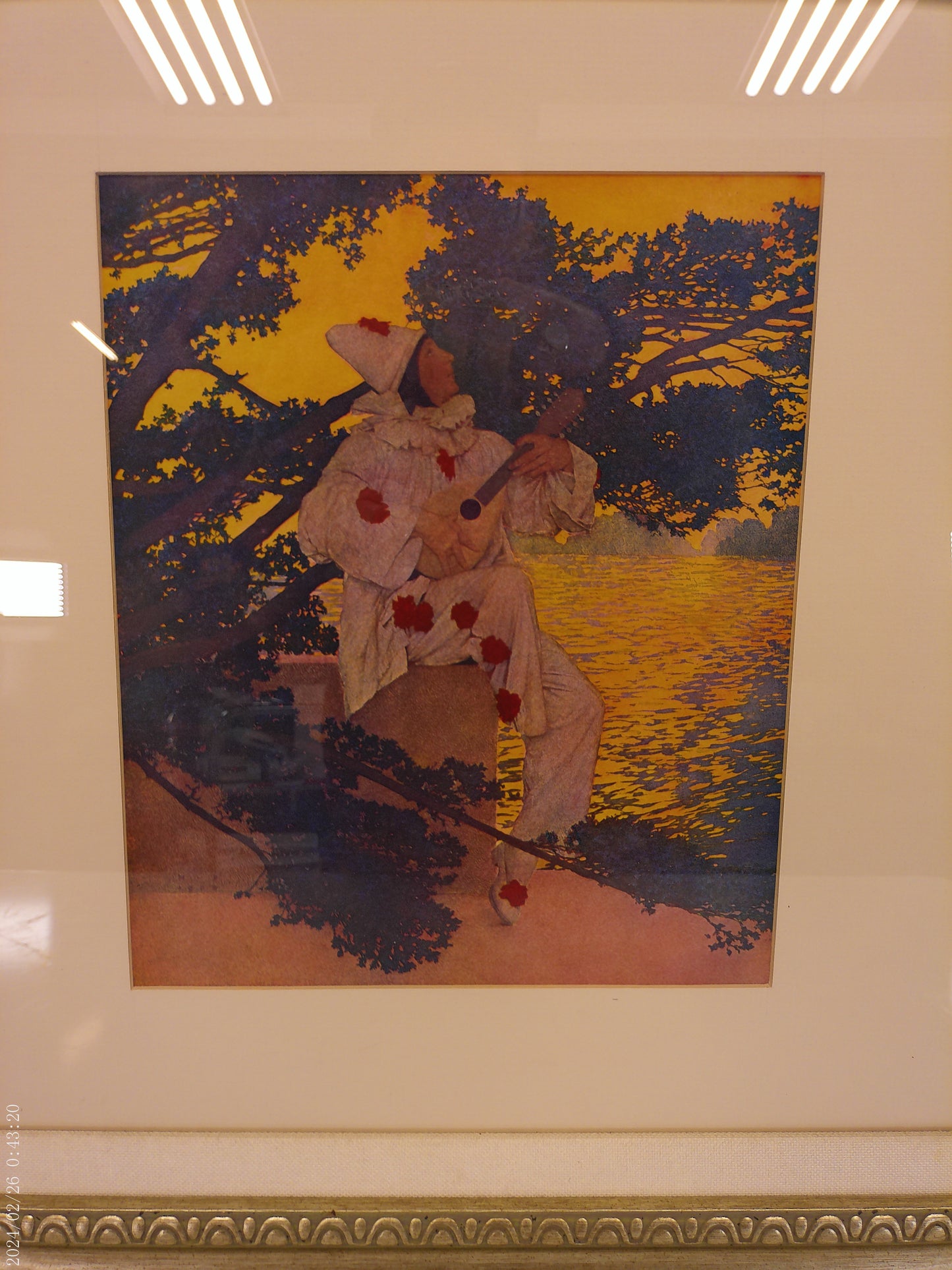 Art Maxfield Parrish Vintage Print Pierrot's Serenade circa 1908