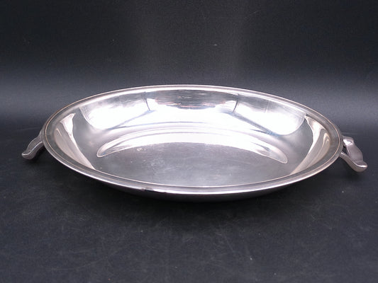Silver Plate Oval Server Cover with Lowered Handles Serving Bowl Vintage