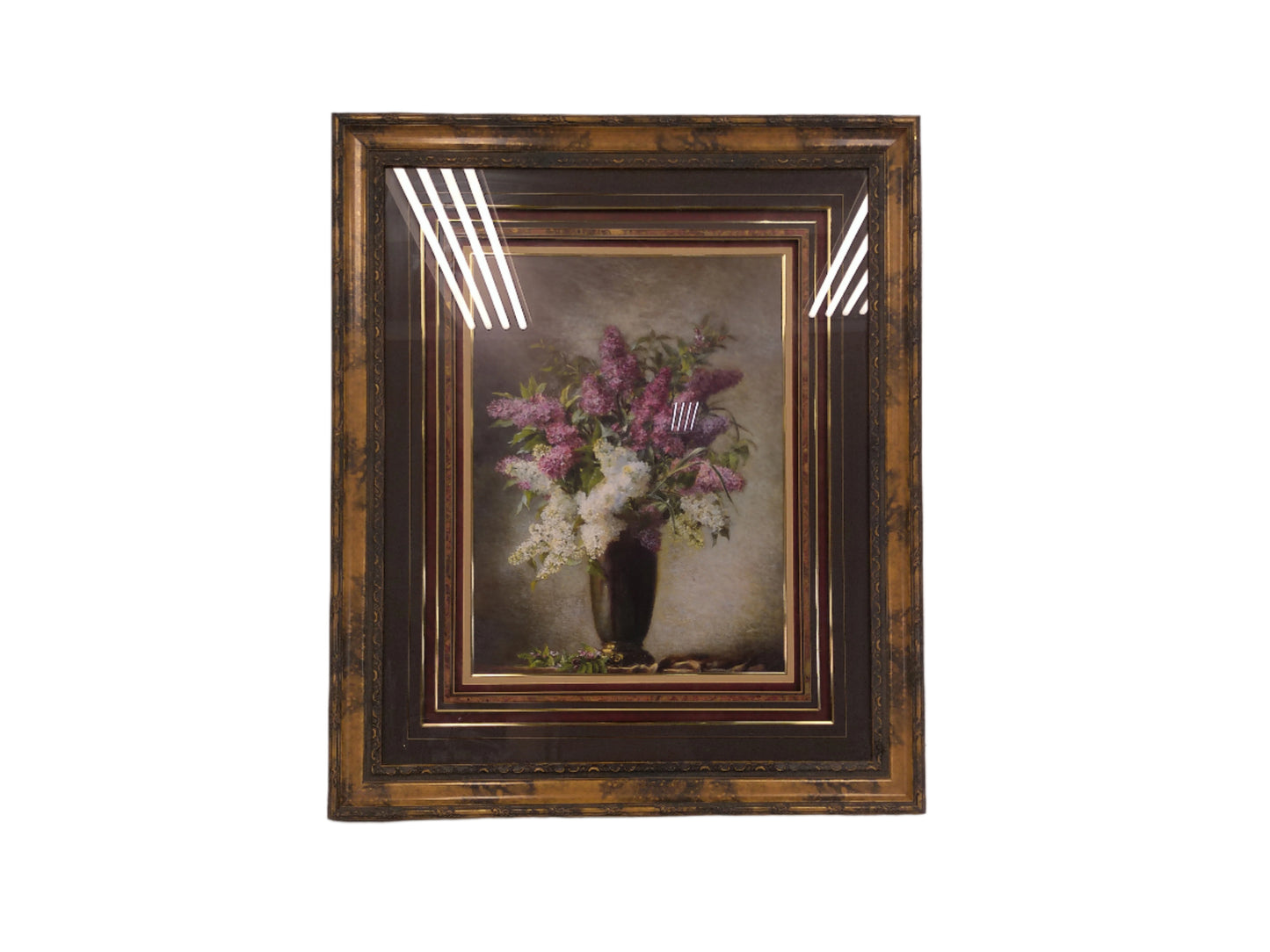 Art Beautiful Still Life Flowers in Vase print with Decorative Frame