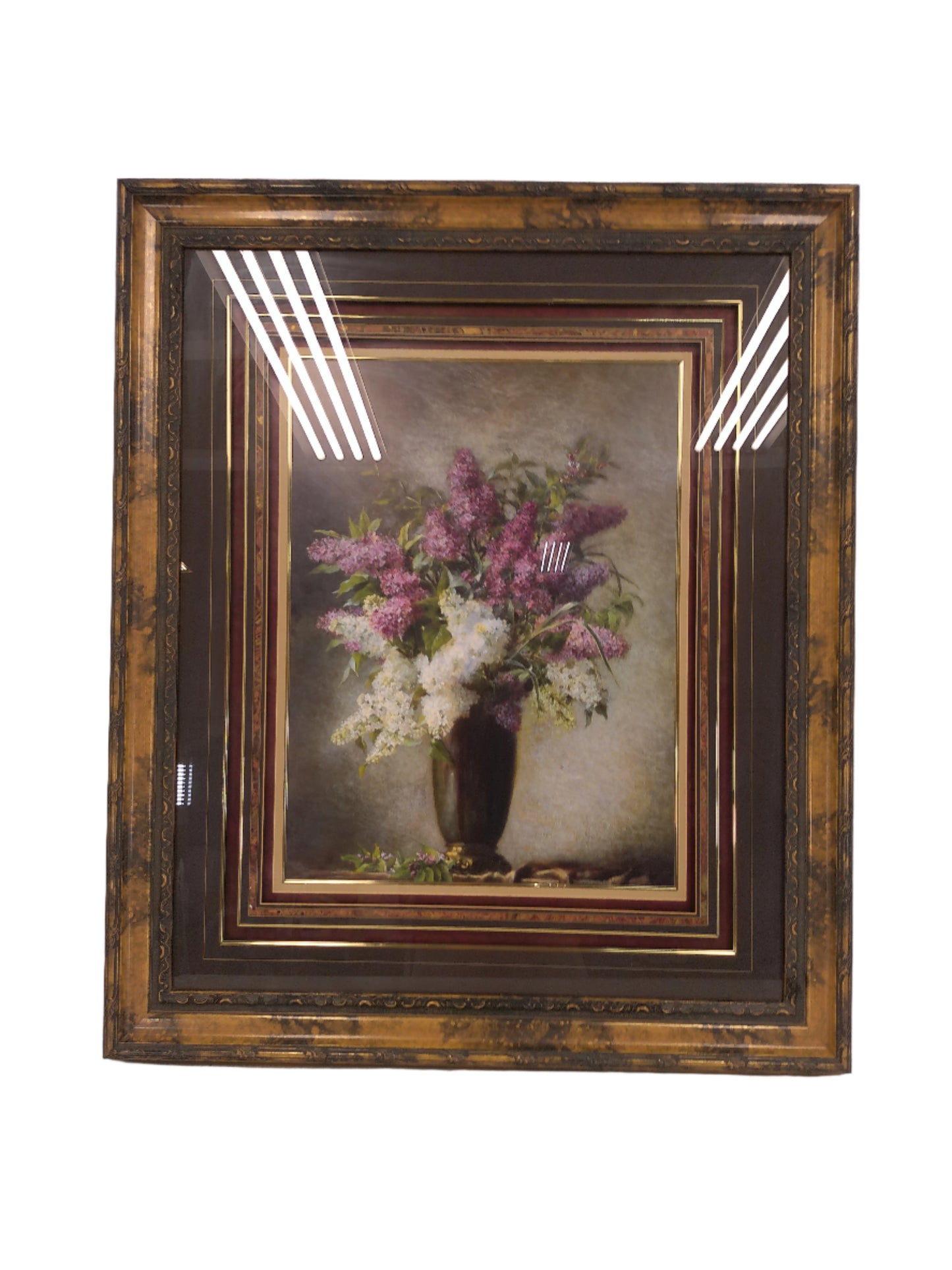Art Beautiful Still Life Flowers in Vase print with Decorative Frame