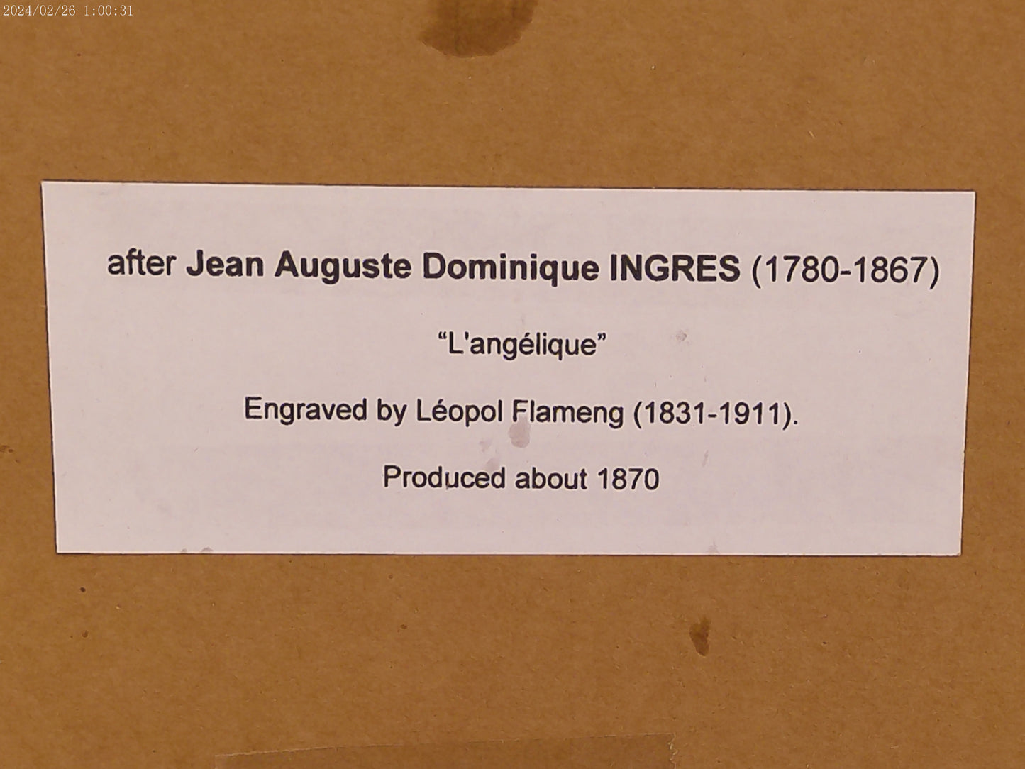 Art Artist Auguste Dominique Ingres "L'angelique" Engraved by Leopol Flameng produced around 1870