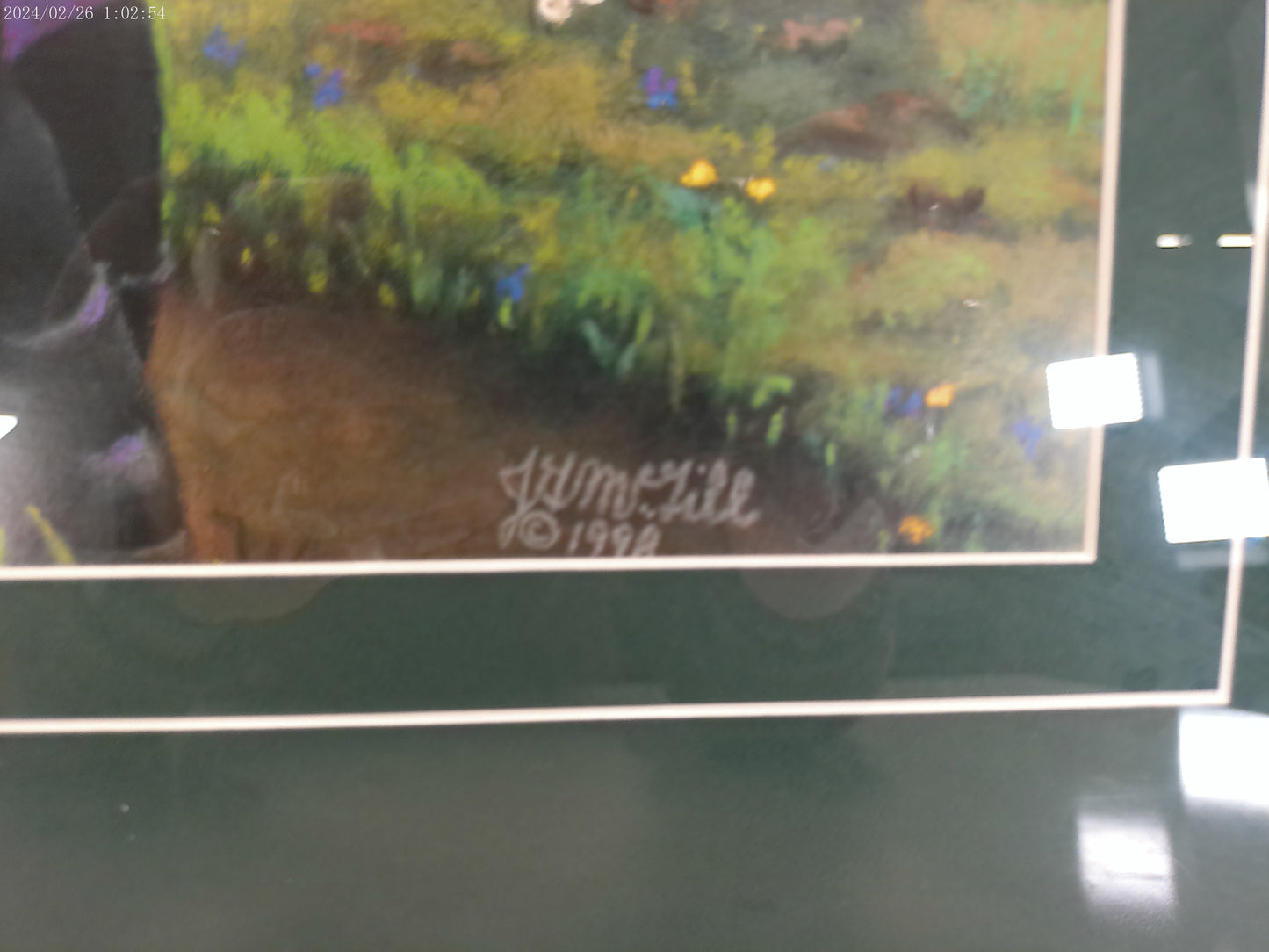 Art Print Signed Country House with Children outside JG McGill