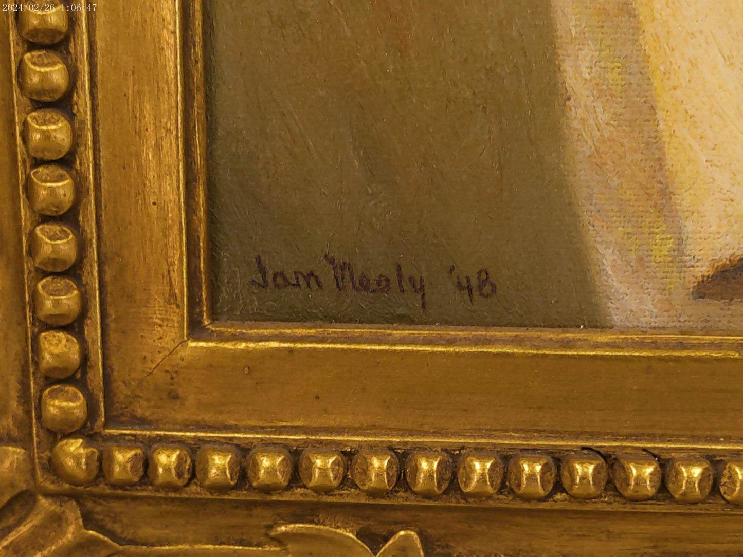 Art Antique Oil Painting Boy in a Sailor Suit Signed by Artist Jan Neely 48'