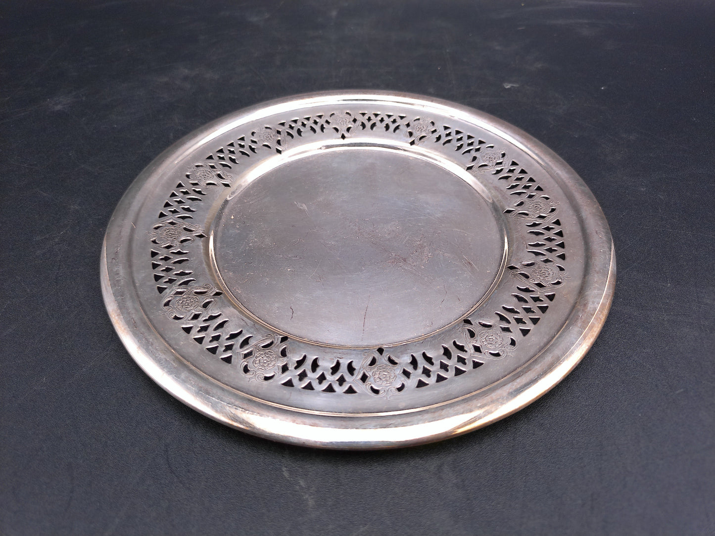 Silver Plated Vintage Serving tray plate Marked P EPNS  H. Bros England