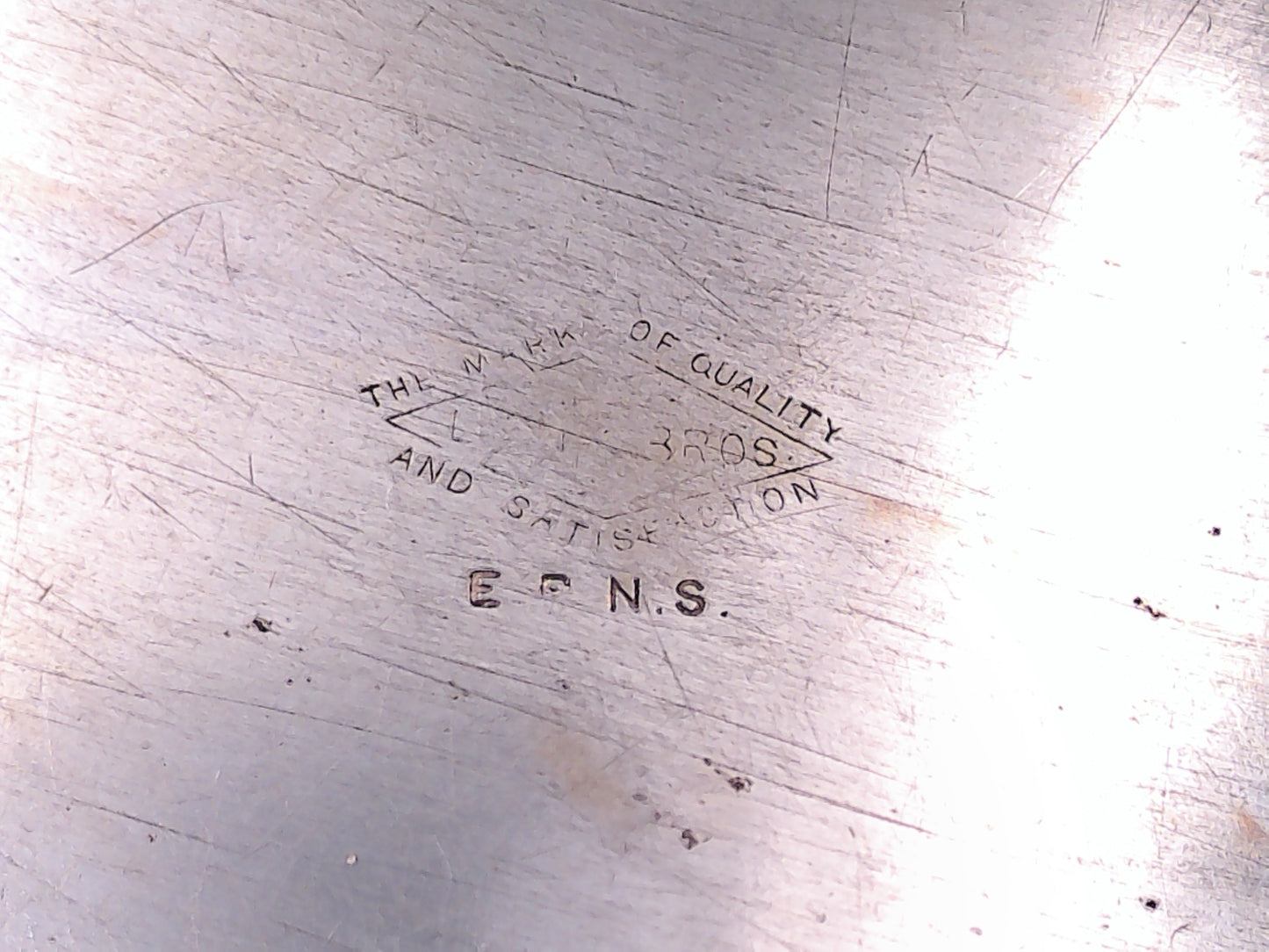 Silver Plated Vintage Serving tray plate Marked P EPNS  H. Bros England