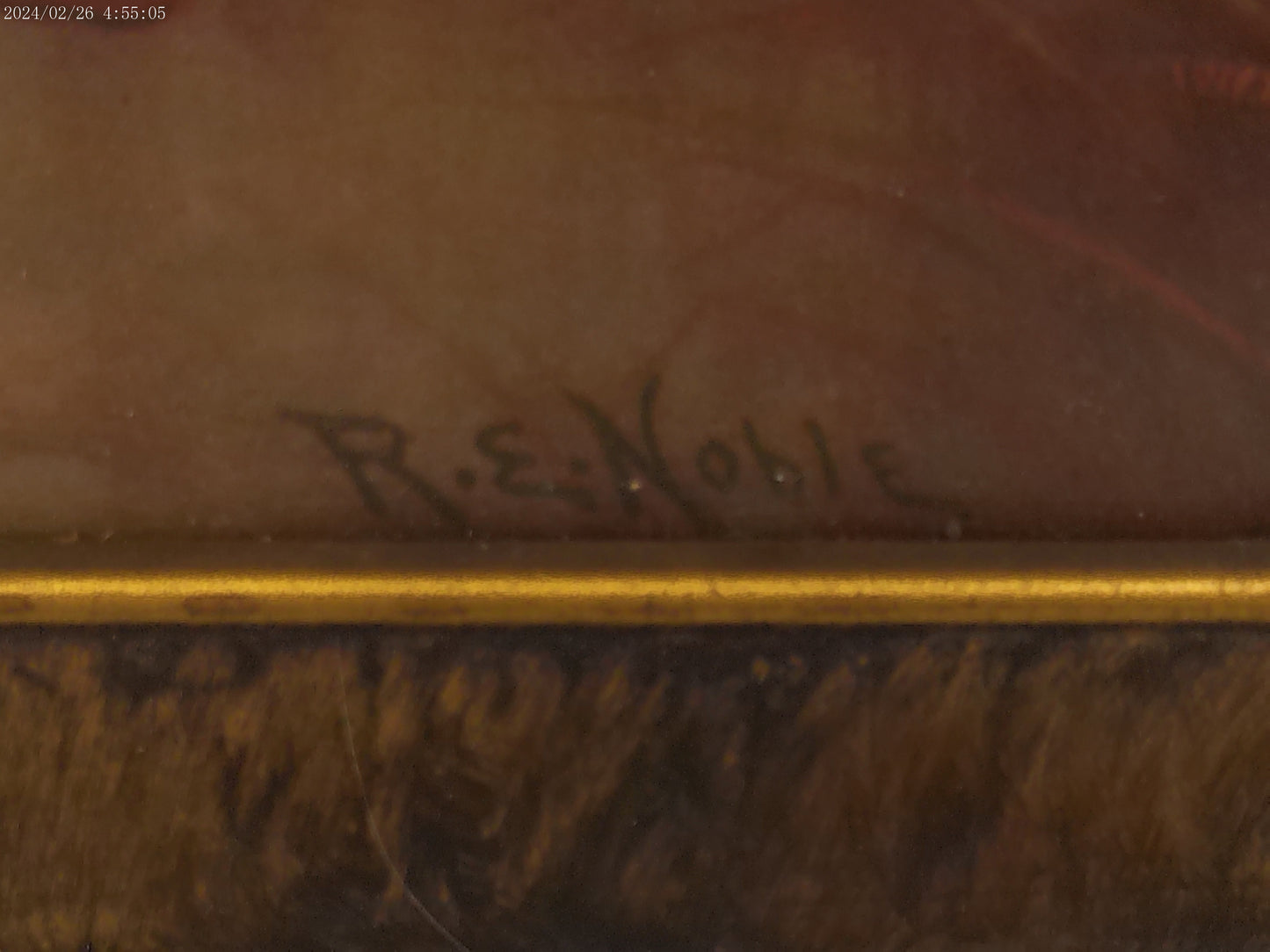 Art R.E. Noble Framed Signed  Lithograph The old Homestead 1937 Rare Collectible