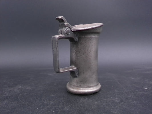 Pewter Small lidded measuring Cup with Lid Antique  French