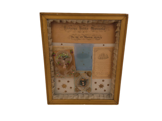 Art Shadowbox from 1914 From Detroit Michigan Mourning  Memorial