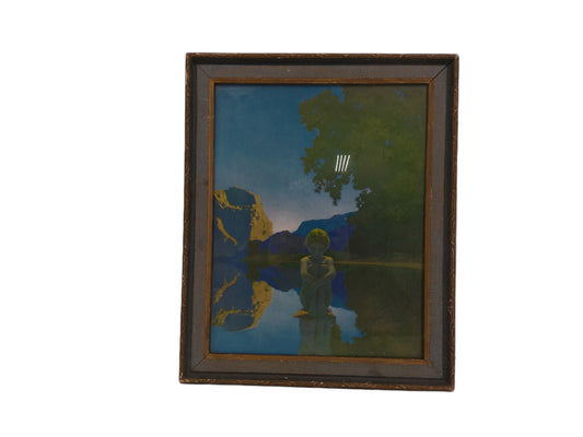 Art Vintage Maxfield Parrish Print “Evening” Rienthal Newman