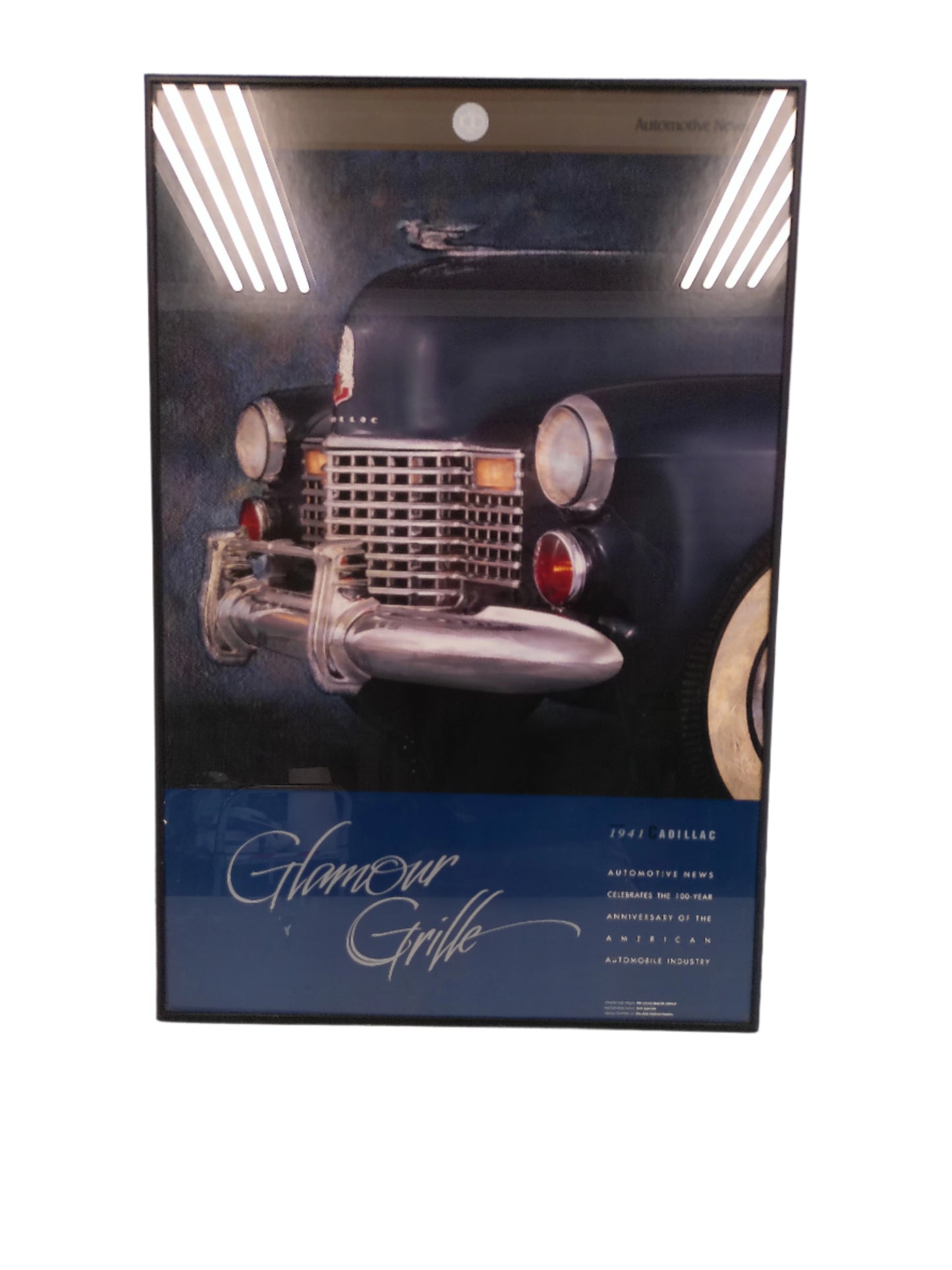 Art Glamour Grille 1941 Cadillac Poster Metal Framed Glass