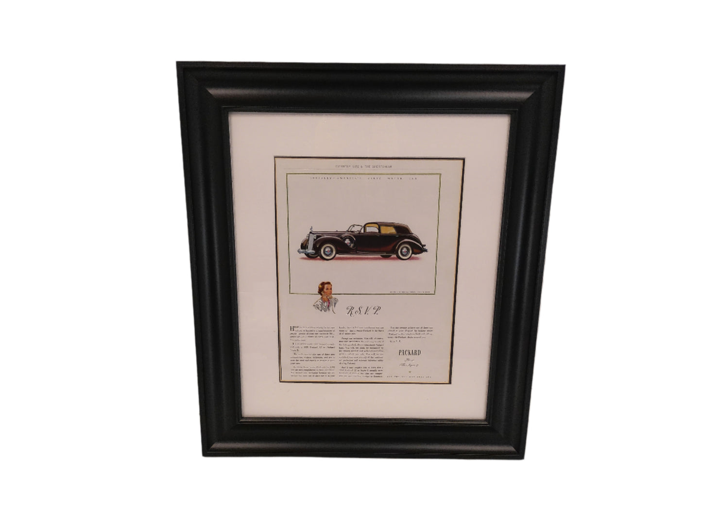 Art Print Packard 8 or Super 8 Car Show framed Glass
