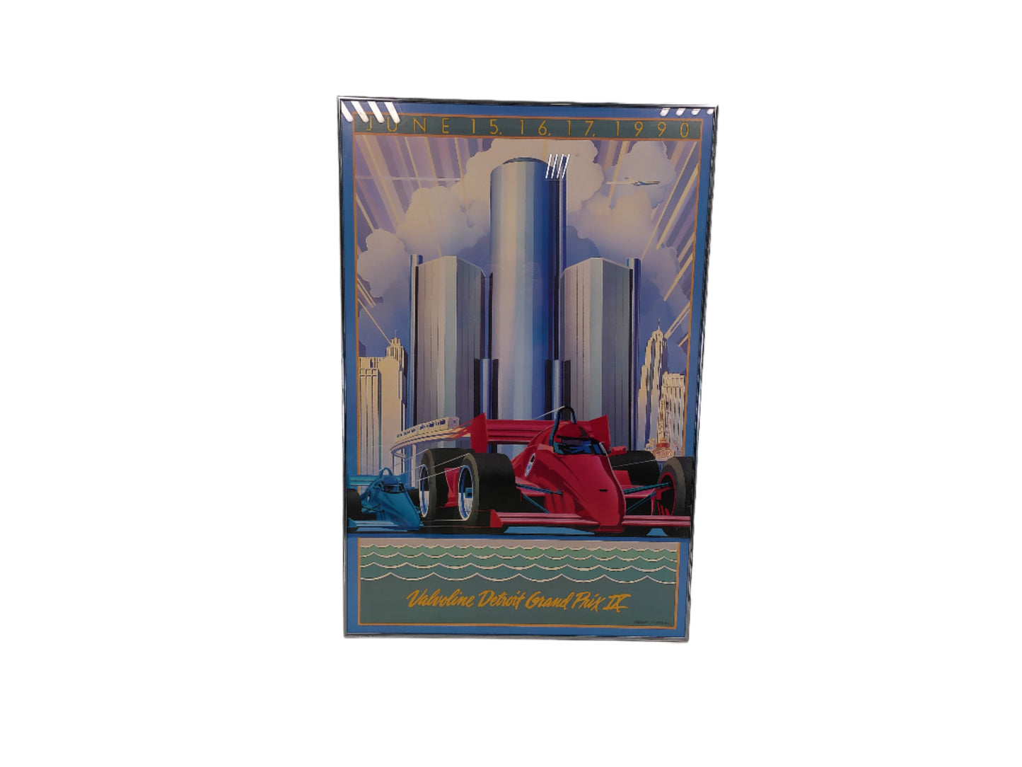 Art Print poster Valvoline Detroit Grand Prix 1990 framed Glass