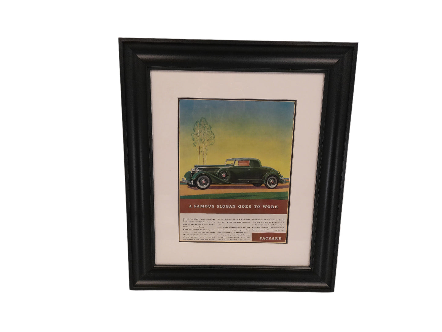 Art print Packard Slogan Goes to work Wood Framed Glass