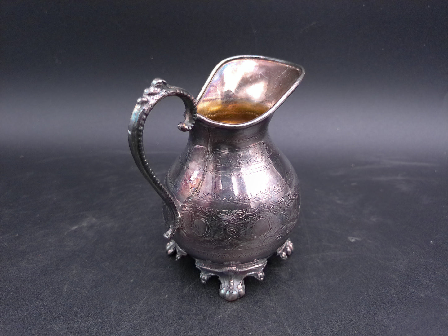 Silver on Copper Plated Sterling Silver Small Pitcher Creamer Decorative