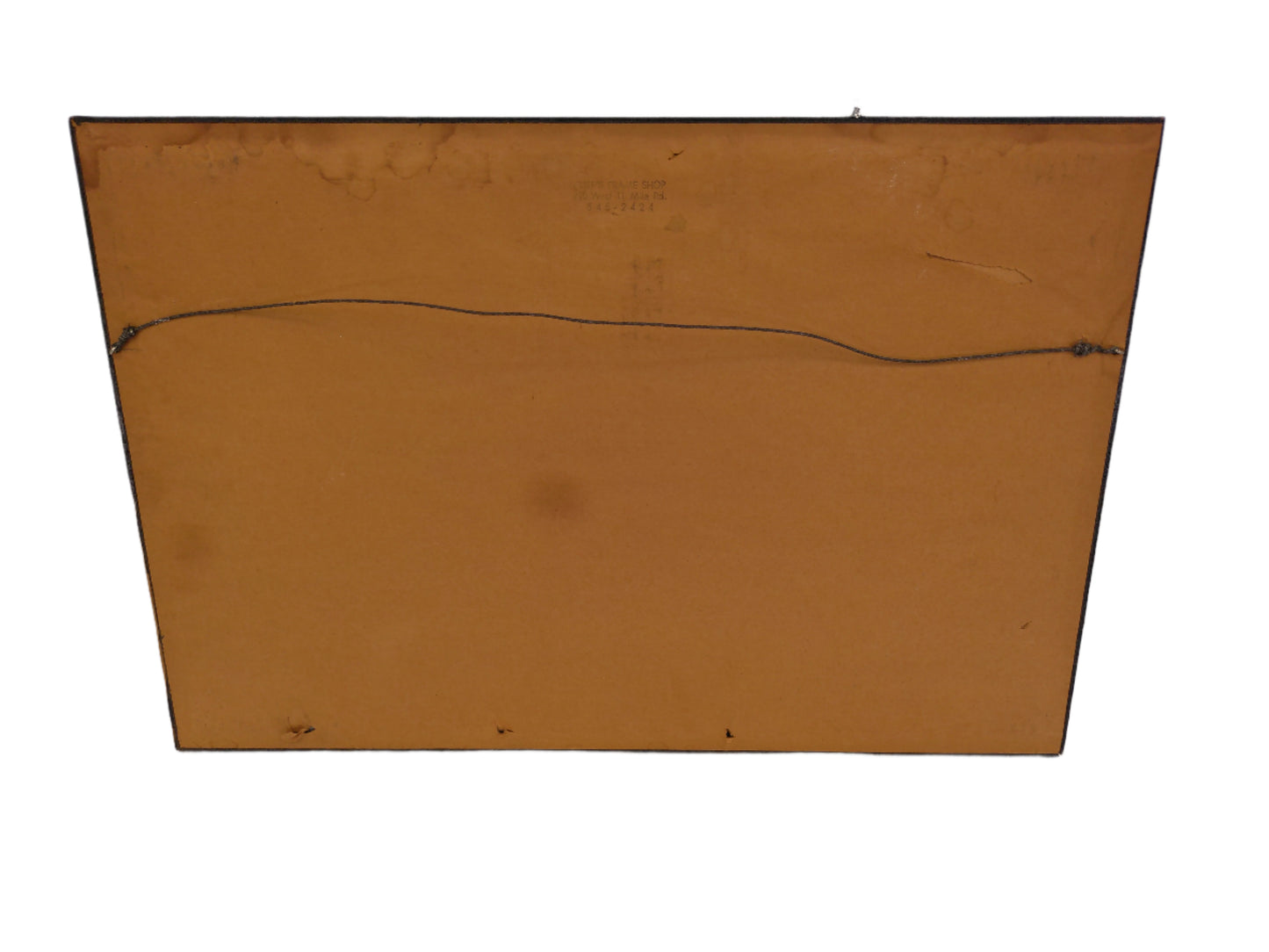 Art Railroad Picture of Men on a Cart Wood Frame with Glass