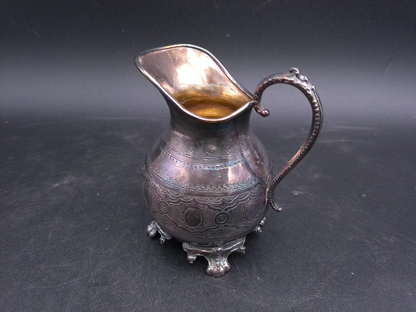 Silver on Copper Plated Sterling Silver Small Pitcher Creamer Decorative