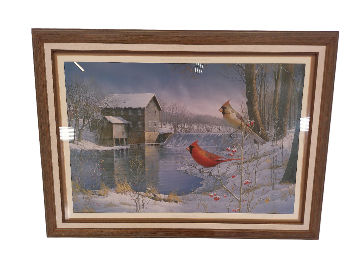 Art by Sam Timm signed painting Birds by a river