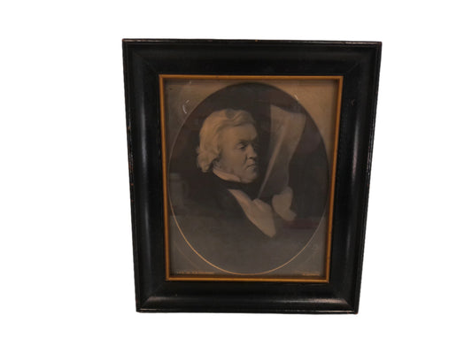 Art Very old painting print  Portrait of William Makepeace Thackeray 1800's