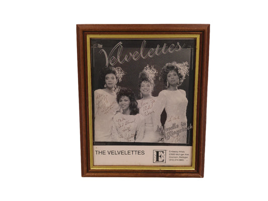 Art Motown Singing Group Velvelettes Framed Picture with  4 Signed Autographs