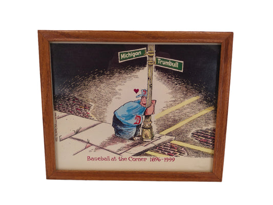 Art Detroit Tigers Baseball at this corner 1896-1999 Michigan and Trumbull