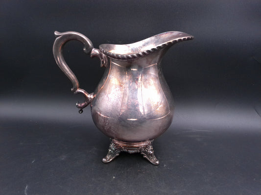 MRRS Silver plated Water Pitcher  Decorative Feet and Handle Made in USA