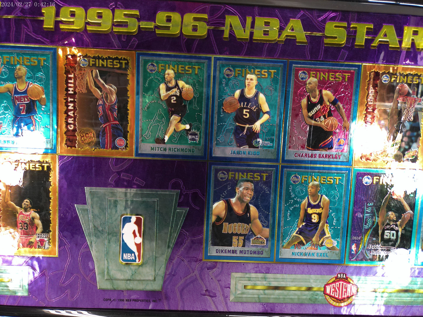 Basketball 1995-96 Topps Finest Basketball Promotion Display Cards Framed