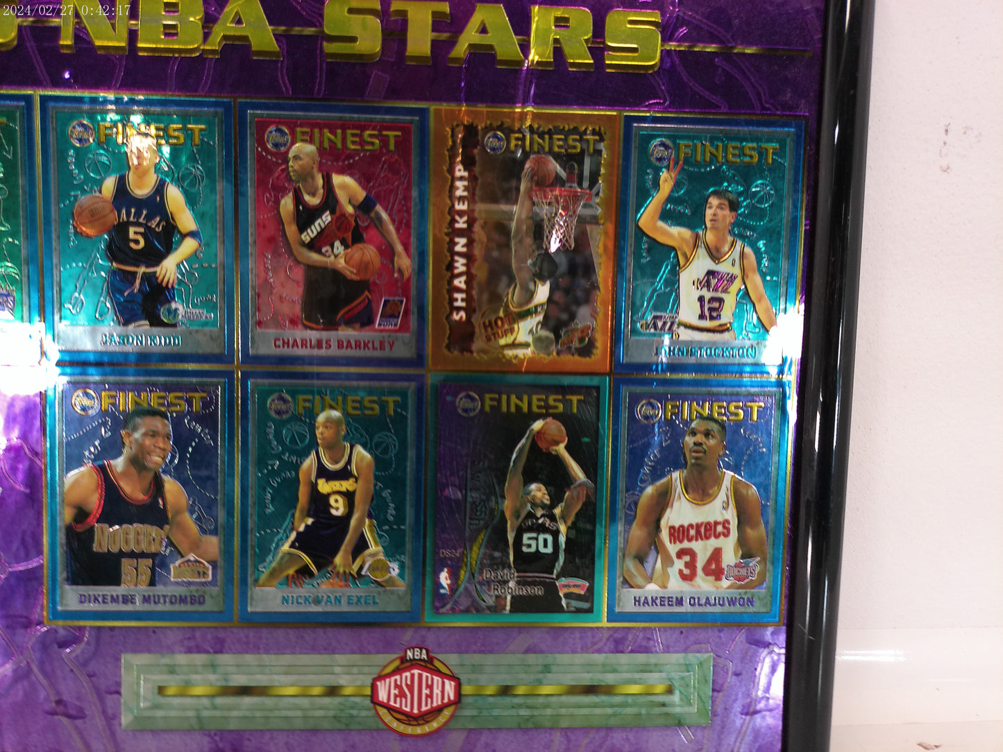 Basketball 1995-96 Topps Finest Basketball Promotion Display Cards Framed
