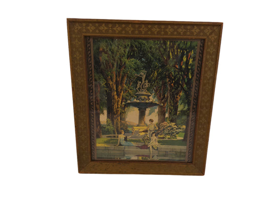 Art The Fountain of Youth Art Painting print Unique Frame Vintage
