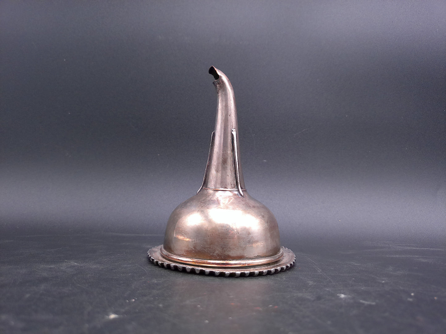 Sterling Silver Wine Funnel Ornate Rim Design Extremely Rare Fine