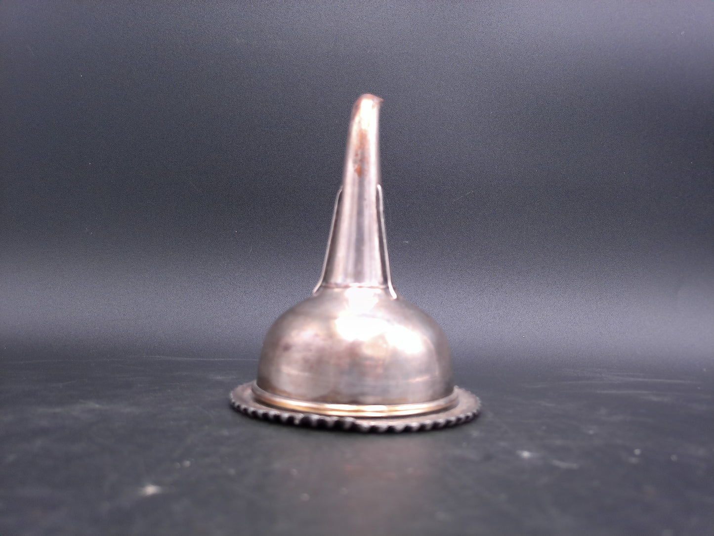 Sterling Silver Wine Funnel Ornate Rim Design Extremely Rare Fine