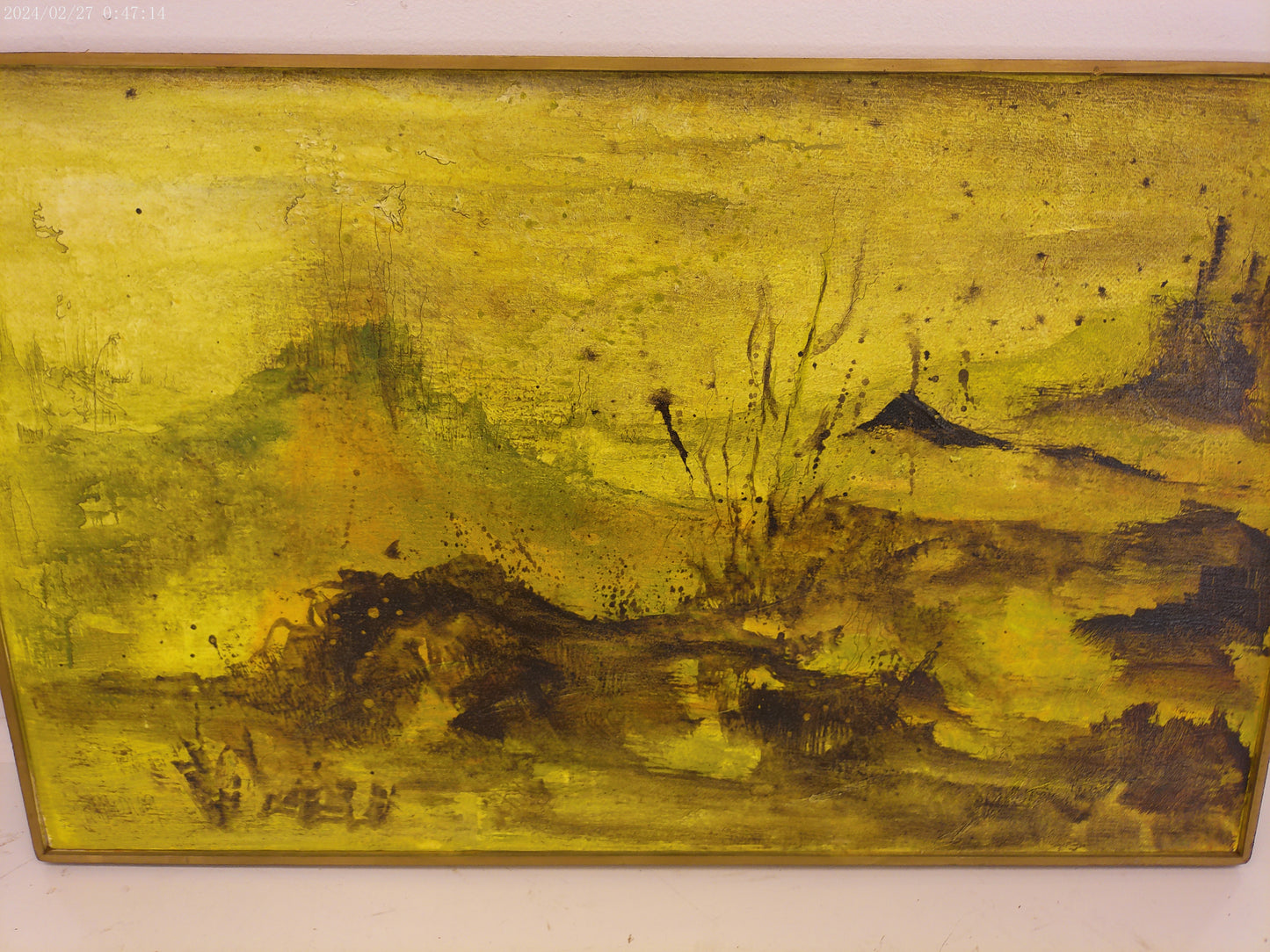 Art Oil on Paper Laid on Canvas "Landscape Scene" painting