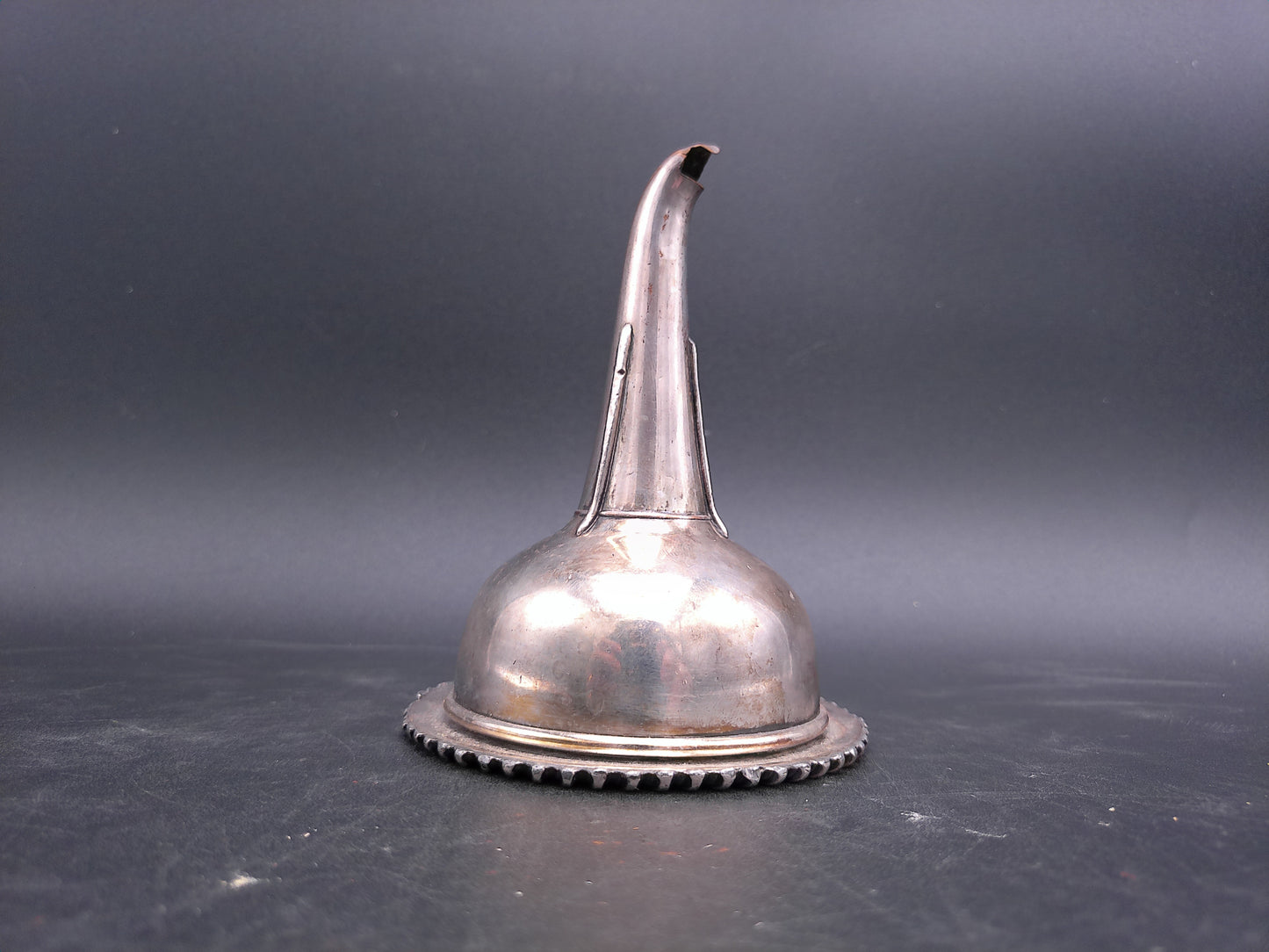 Sterling Silver Wine Funnel Ornate Rim Design Extremely Rare Fine