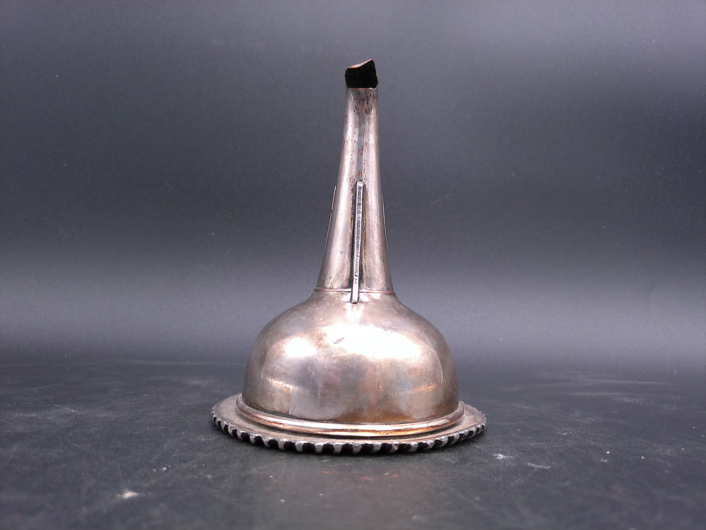 Sterling Silver Wine Funnel Ornate Rim Design Extremely Rare Fine