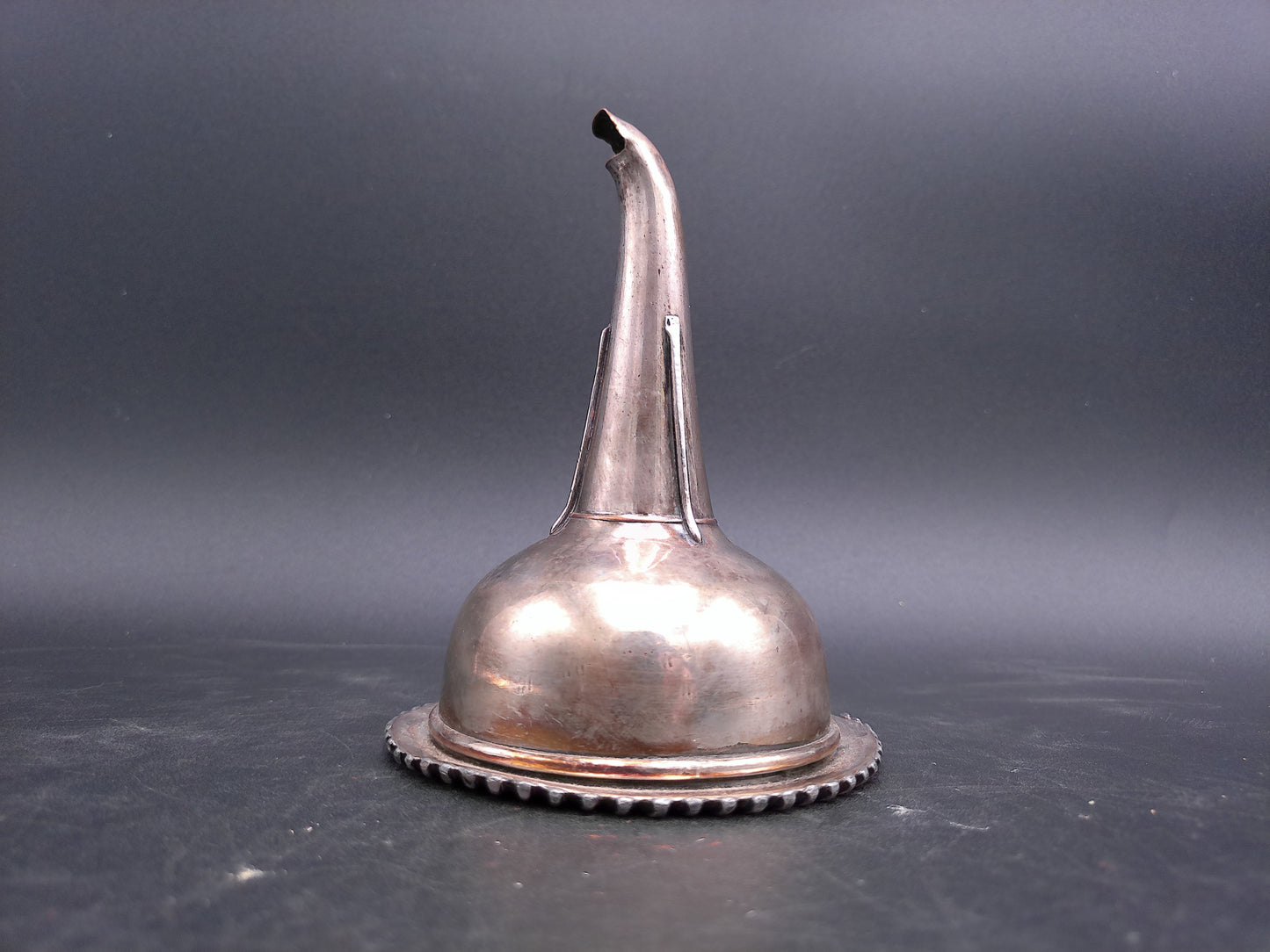 Sterling Silver Wine Funnel Ornate Rim Design Extremely Rare Fine