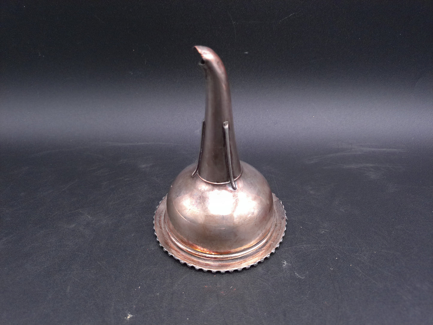 Sterling Silver Wine Funnel Ornate Rim Design Extremely Rare Fine